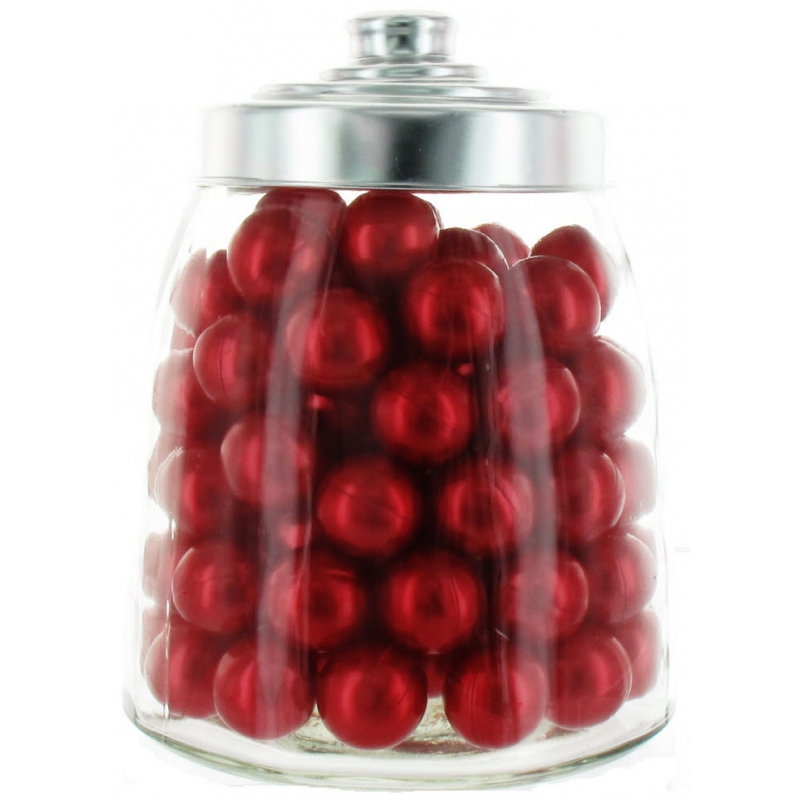 100 Perles de Bain parfum Fraise avec Bocal en verre forme bonbonni