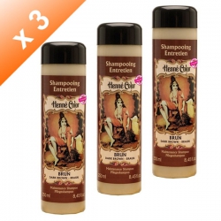 Lot de 3 Shampoings Henné Brun - 250ml