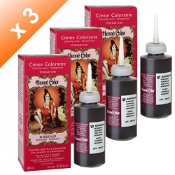 Lot de 3 Crèmes colorantes Bordeaux Henné Color - 90ml