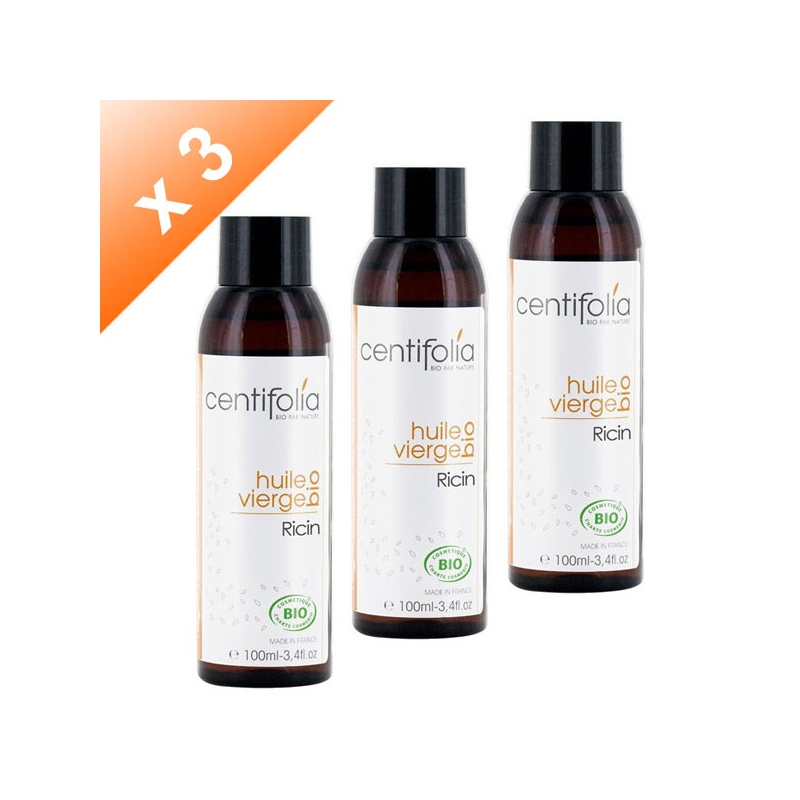 Lot de 3 Huiles de Ricin Bio - 100ml