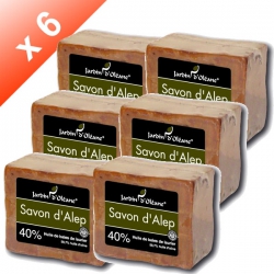 Lot de 6 Savons d'Alep 40% baies de laurier - 180gr