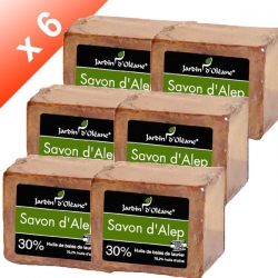 Lot de 6 Savons d'Alep 30% baies de laurier - 180gr