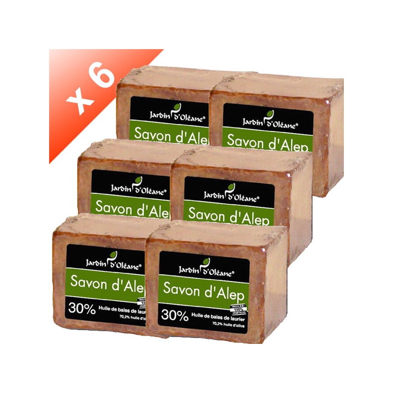 Lot de 6 Savons d'Alep 30% baies de laurier - 180gr