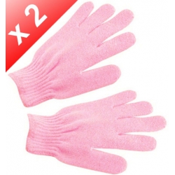 Lot de 2 Gants de gommage - Rose