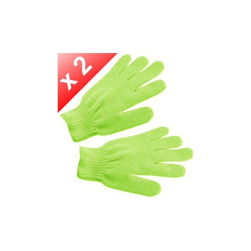 Lot de 2 Gants de gommage - Vert