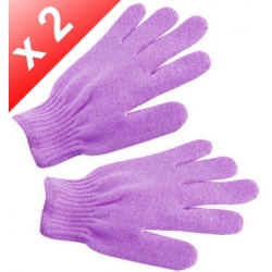 Lot de 2 Gants de gommage - Violet