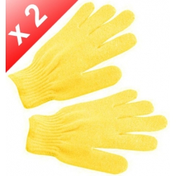 Lot de 2 Gants de gommage - Jaune