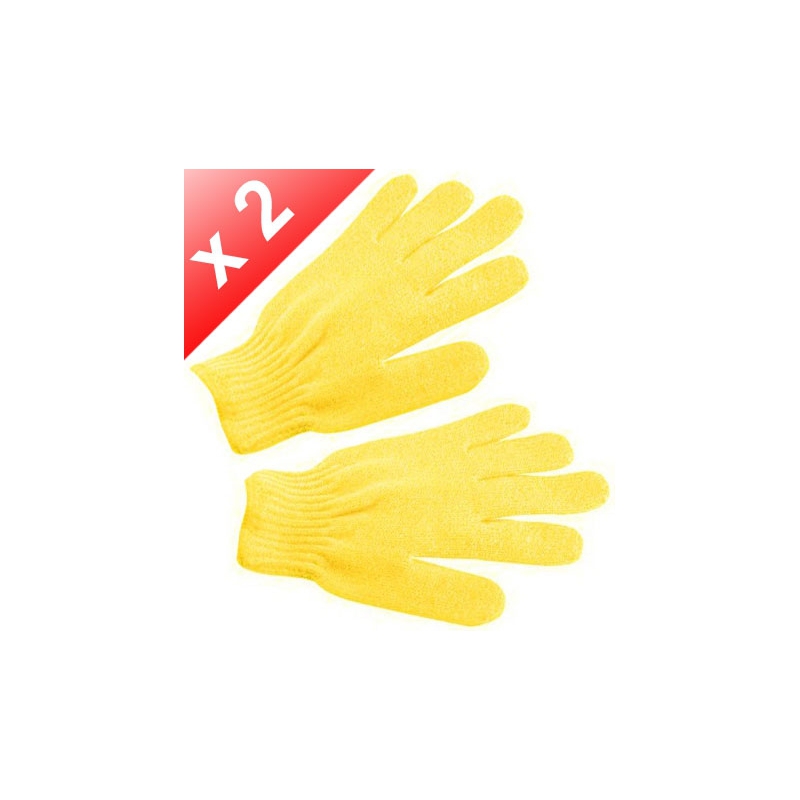 Lot de 2 Gants de gommage - Jaune