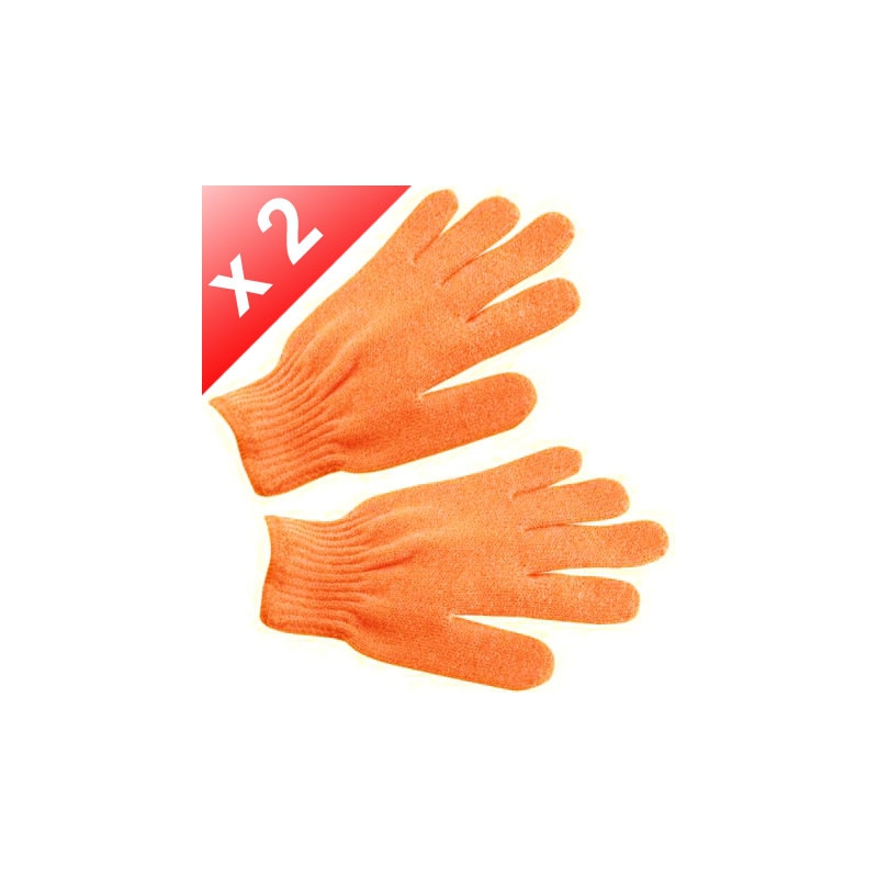 Lot de 2 Gants de gommage - Orange