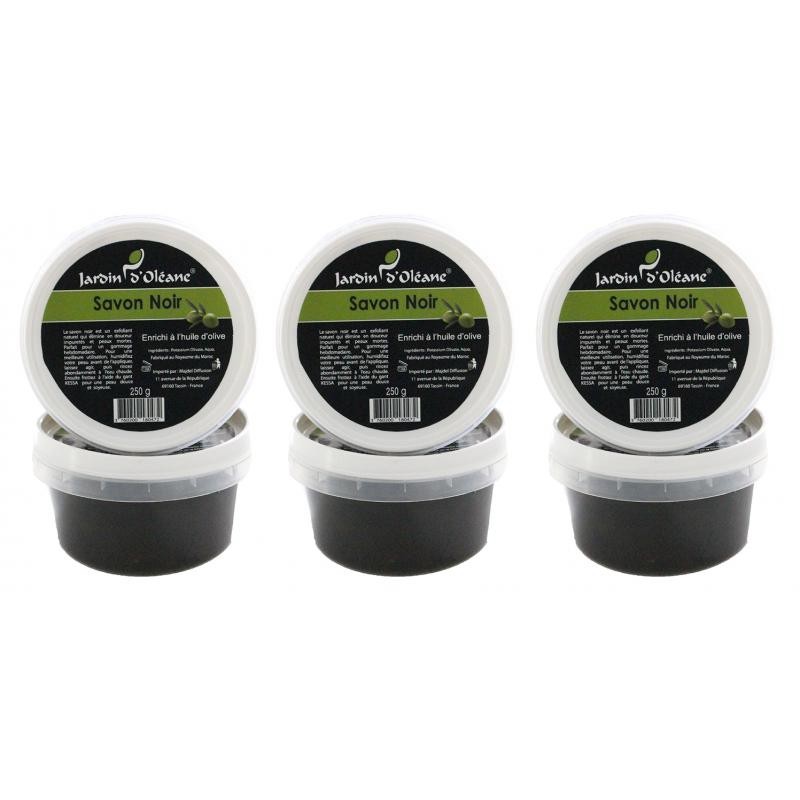 Lot de 3 Savon Noir pure olive - 250g