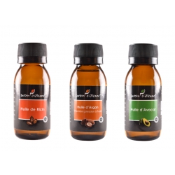 Lot 3 Huile Pure Ricin/Argan/Avocat 60 ML